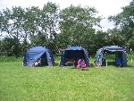 Onze tentjes aan het trainingsveld
